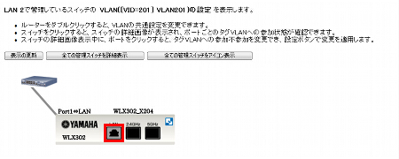 図 WLX302のVLANを設定する 4