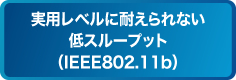 実用レベルに耐えられない低スループット（IEEE802.11b）