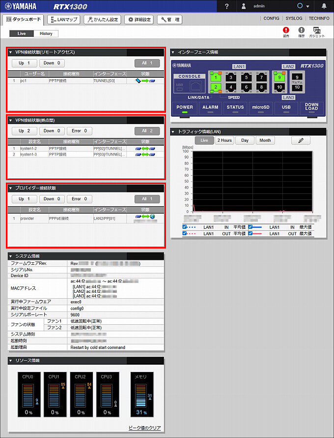 図 接続状態の確認