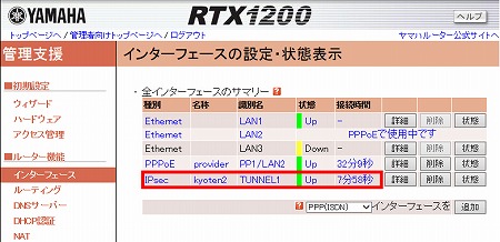 図 インターフェースメインページ
